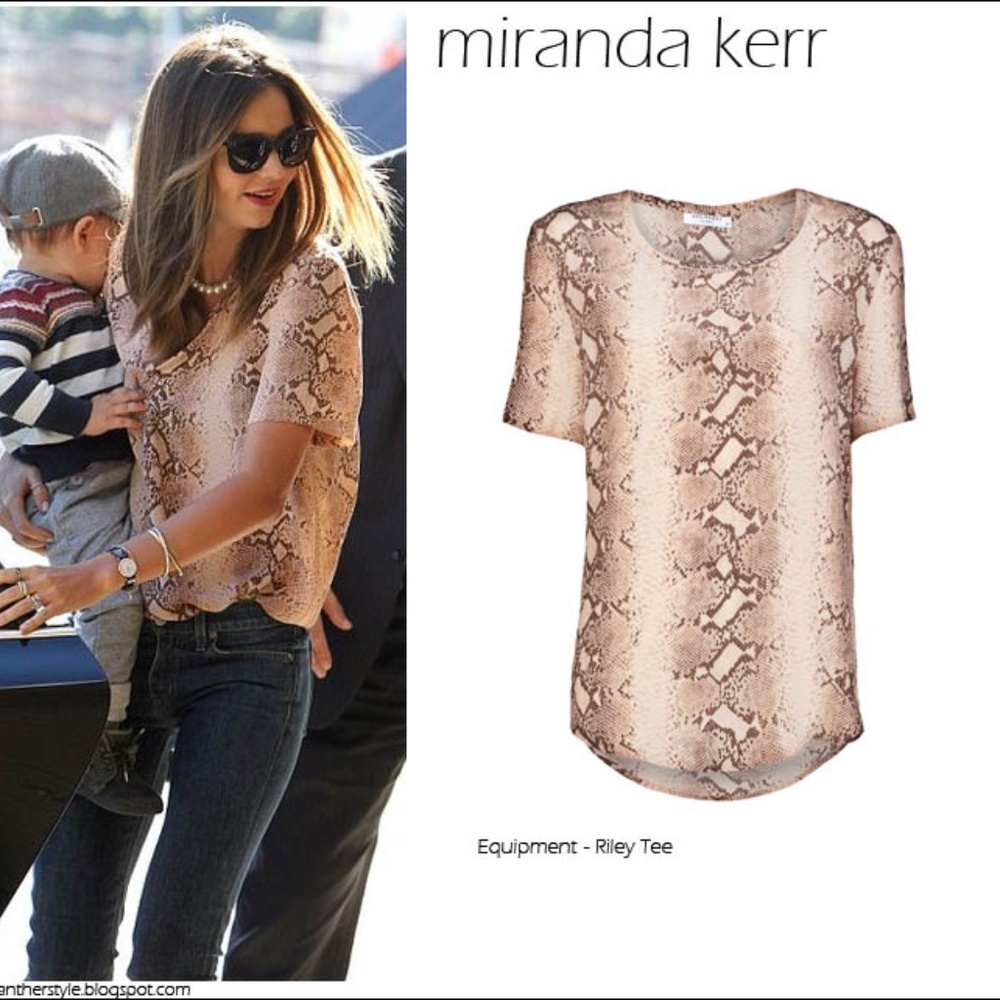 Equipment Riley Python Tee Size Small - image 3